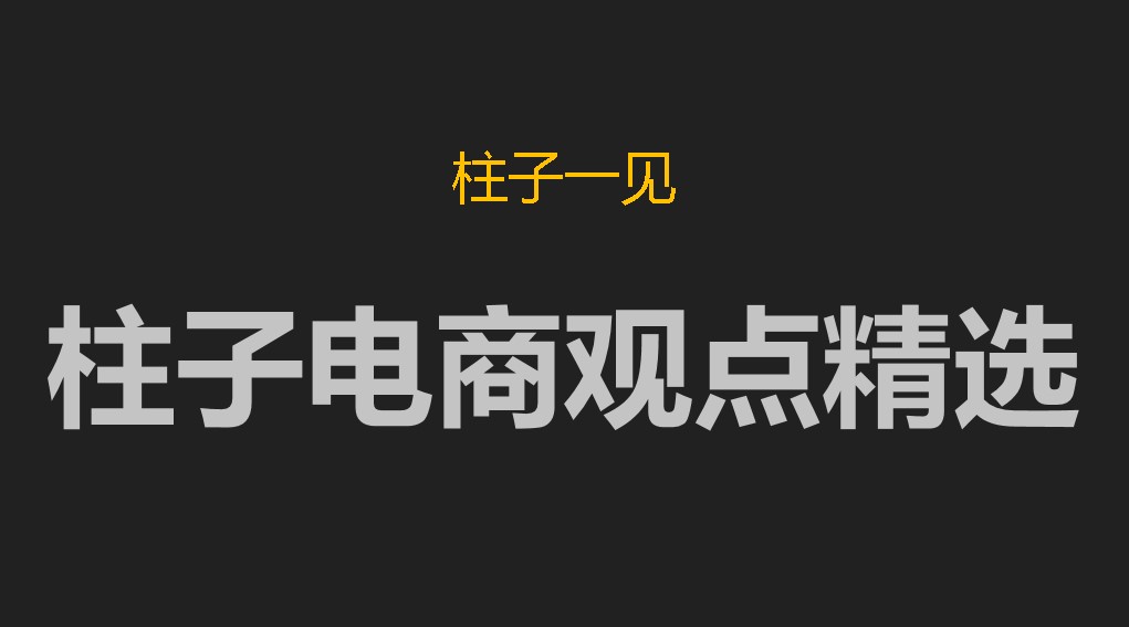 柱子一见 柱子电商观点精选